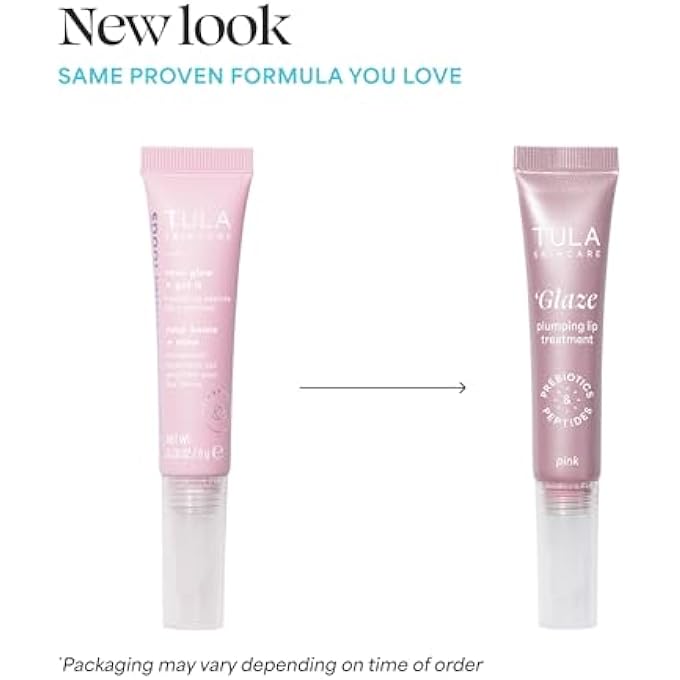 TULA SKIN CARE GLAZE PLUMPING LIP TREATMENT, SHADE ROSE GLOW - HYDRATING & GLOSSY LIP BALM WITH HYALURONIC ACID & PEPTIDES, 0.28 OZ. - Image 2